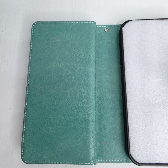 iPhone 16 Plus Turquoise Glitter Phone Case With  Detachable Wallet  Card Holder - Picture 13 of 16